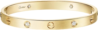Cartier LOVEbracelet, classic model, brushed, 4 diamonds