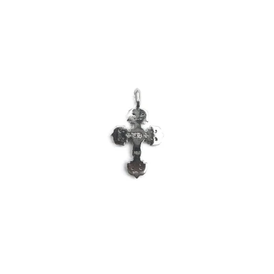 Chrome Hearts 18K White Gold Pink Saph Filigree Cross Charm Pendant