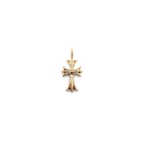 Chrome Hearts 22K Gold Diamonds Tiny Cross Charm Pendant