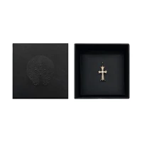 Chrome Hearts 22K Gold Diamonds Tiny Cross Charm Pendant