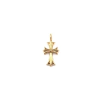 Chrome Hearts 22K Gold Pink Saph Tiny Cross Charm Pendant