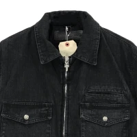 Chrome Hearts Black Wash Denim Dagger Zip Jacket