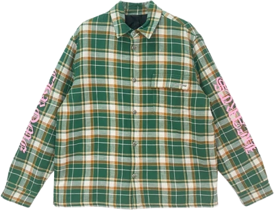 Chrome Hearts Quilted Padded Flannel Plaid Print Jacket