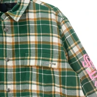 Chrome Hearts Quilted Padded Flannel Plaid Print Jacket