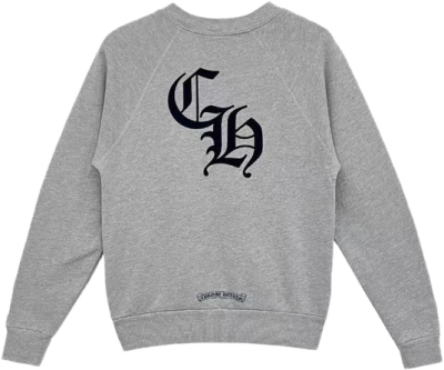 Chrome Hearts Triple Cross CH Letter Grey Sweatershirt