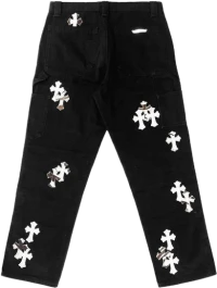 Chrome Hearts White&Zebra Cross Patch Double Knee Carpenter Pants Chrome Hearts White&Zebra Cross Patch Double Knee Carpenter Pants
