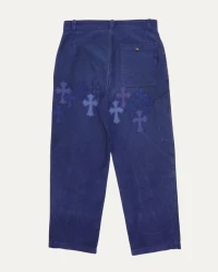 Chrome Hearts Cross Patch Bleu de Travail French Work Pants
