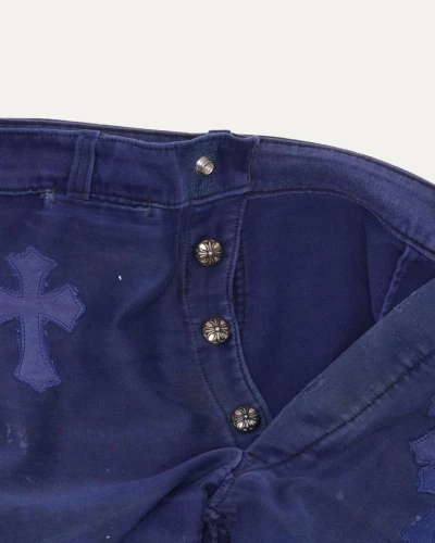 Chrome Hearts Cross Patch Bleu de Travail French Work Pants