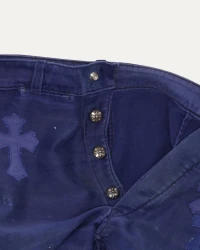 Chrome Hearts Cross Patch Bleu de Travail French Work Pants