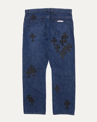 Chrome Hearts Cross Patch Turbo Diesel Fleur Knee Jeans