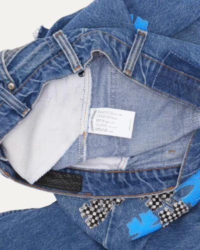 Chrome Hearts Levi's Plus Cross Patch Orange Tab 505 Jeans