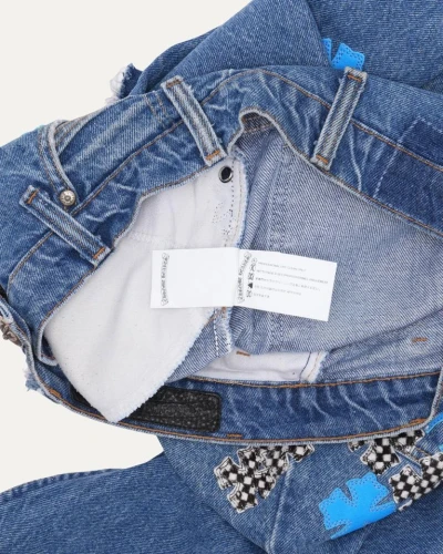 Chrome Hearts Levi's Plus Cross Patch Orange Tab 505 Jeans