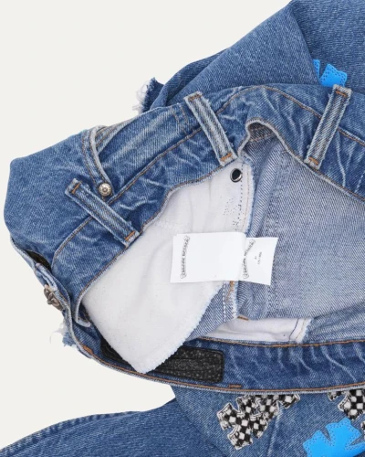 Chrome Hearts Levi's Plus Cross Patch Orange Tab 505 Jeans