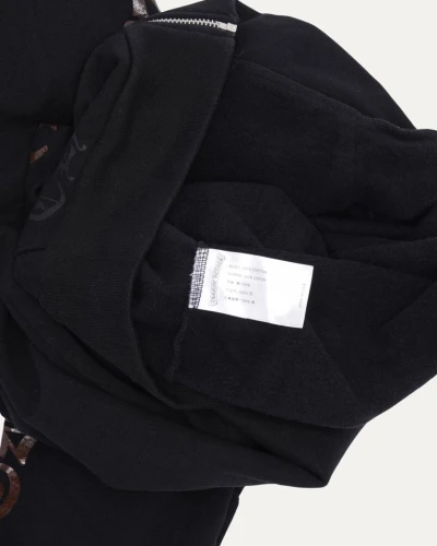 Chrome Hearts Online Exclusive Glitter Print Horseshoe Logo Zip Up Hoodie