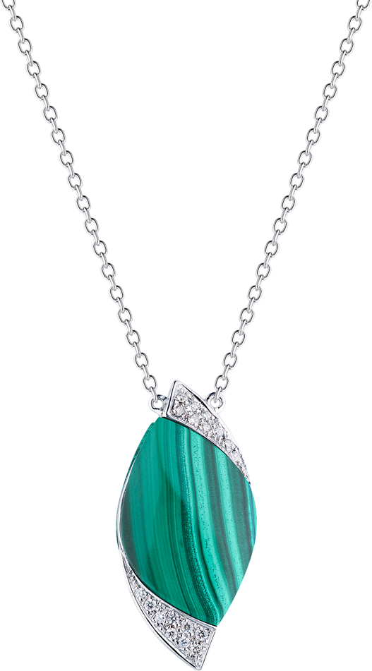 Подвеска UTOPIA Selene Malachite & Diamonds White Gold KSP2BBMSP01