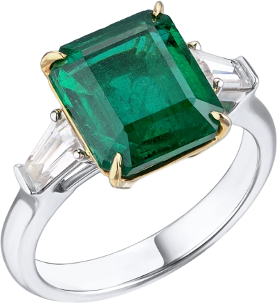 Кольцо Yanush Gioielli 4,49 ct Natural Octagonal Cut Vivid Green Emerald Zambia & Diamonds YR31066TTEM Кольцо Yanush Gioielli 4,49 ct Natural Octagonal Cut Vivid Green Emerald Zambia & Diamonds YR31066TTEM