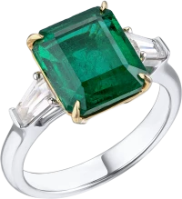 Кольцо Yanush Gioielli 4,49 ct Natural Octagonal Cut Vivid Green Emerald Zambia & Diamonds YR31066TTEM Кольцо Yanush Gioielli 4,49 ct Natural Octagonal Cut Vivid Green Emerald Zambia & Diamonds YR31066TTEM