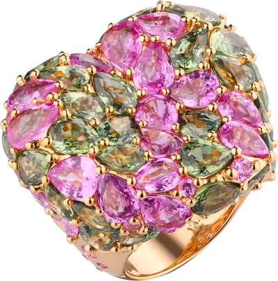 Кольцо Yanush Gioielli Madagascar Pink & Green Sapphires & Pink Gold YR30462PSPPSPG Кольцо Yanush Gioielli Madagascar Pink & Green Sapphires & Pink Gold YR30462PSPPSPG