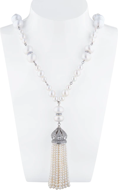 Колье Yanush Gioielli White Gold & Madagascar Sapphires & Sweetwater Pearl YN6126WSPW Колье Yanush Gioielli White Gold & Madagascar Sapphires & Sweetwater Pearl YN6126WSPW