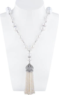 Колье Yanush Gioielli White Gold & Madagascar Sapphires & Sweetwater Pearl YN6126WSPW Колье Yanush Gioielli White Gold & Madagascar Sapphires & Sweetwater Pearl YN6126WSPW