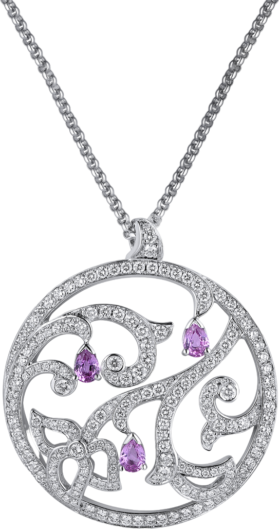 Подвеска Piaget Limelight White Gold Diamonds Pink Sapphires Pendant G33L4300