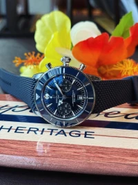 Breitling SUPEROCEAN HERITAGE B01 CHRONOGRAPH 42 Blue Rubber Breitling SUPEROCEAN HERITAGE B01 CHRONOGRAPH 42 Blue Rubber