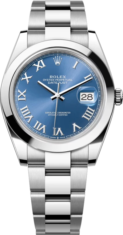Часы Rolex Datejust 41 мм Azzurro Blue Roman 126300