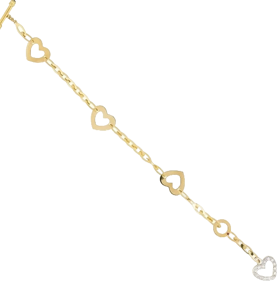 Браслет Roberto Coin CHIC&SHINE HEART BRACELET, DIAMONDS, YELLOW GOLD RC BRACELET (id 31971)