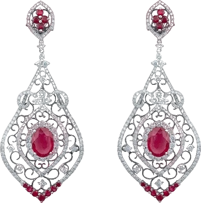 Серьги RalfDiamonds RUBY 7.41 СТ & DIAMOND 4.63 СТ EARRINGS RD0719141124 (id 33814)