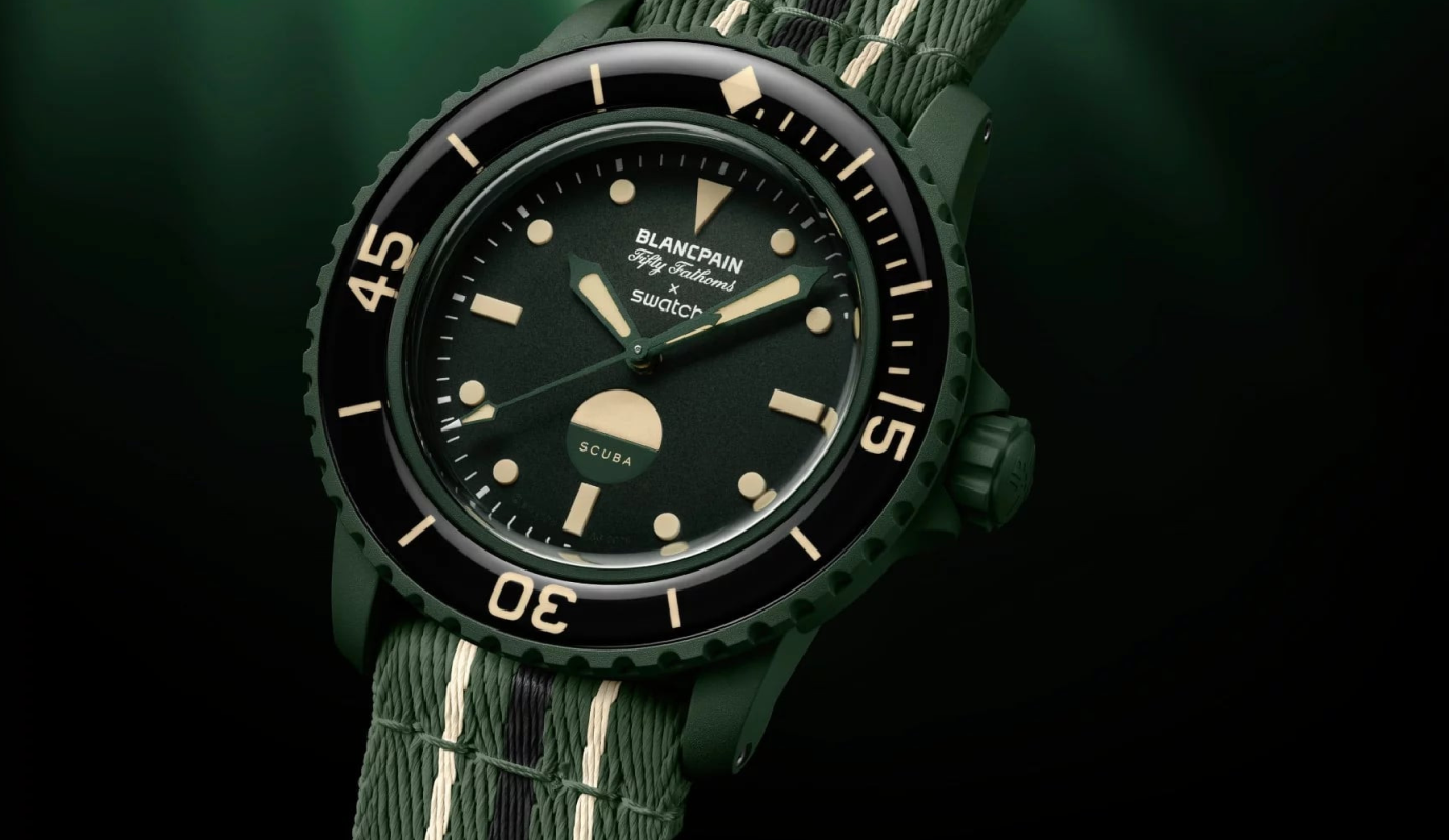 Swatch x Blancpain Bioceramic Scuba Fifty Fathoms Green Abyss