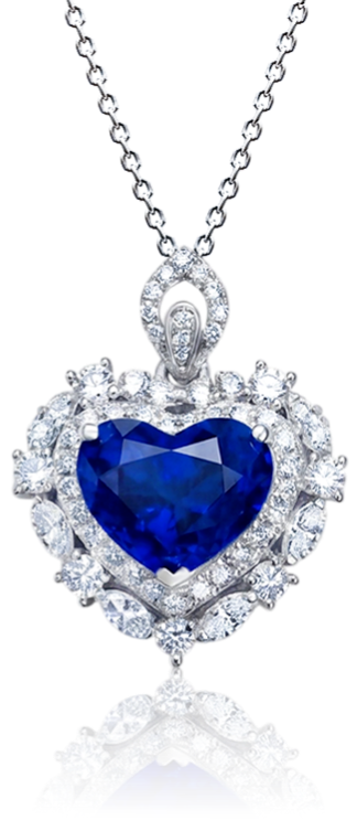 Кулон No name с бриллиантами и сапфиром 4.20ct. Кулон No name с бриллиантами и сапфиром 4.20ct.