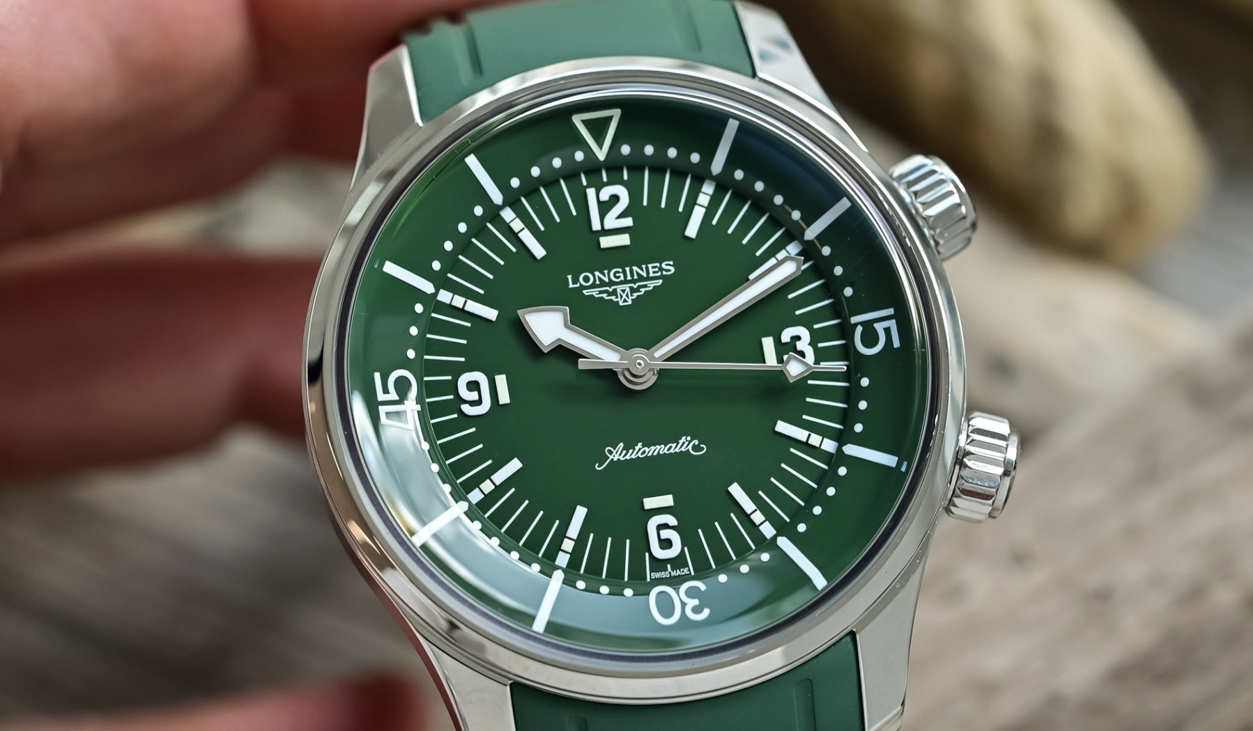 Longines Legend Diver 39 mm Green Rubber Edition