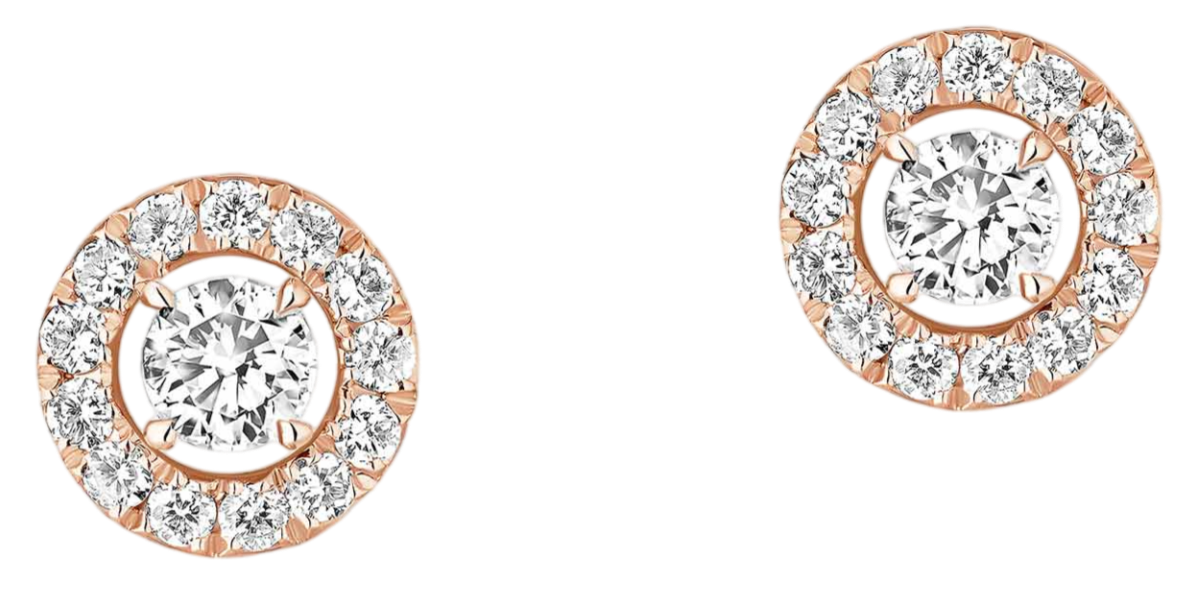 Пусеты Messika Joy XS Pink Gold & Diamond