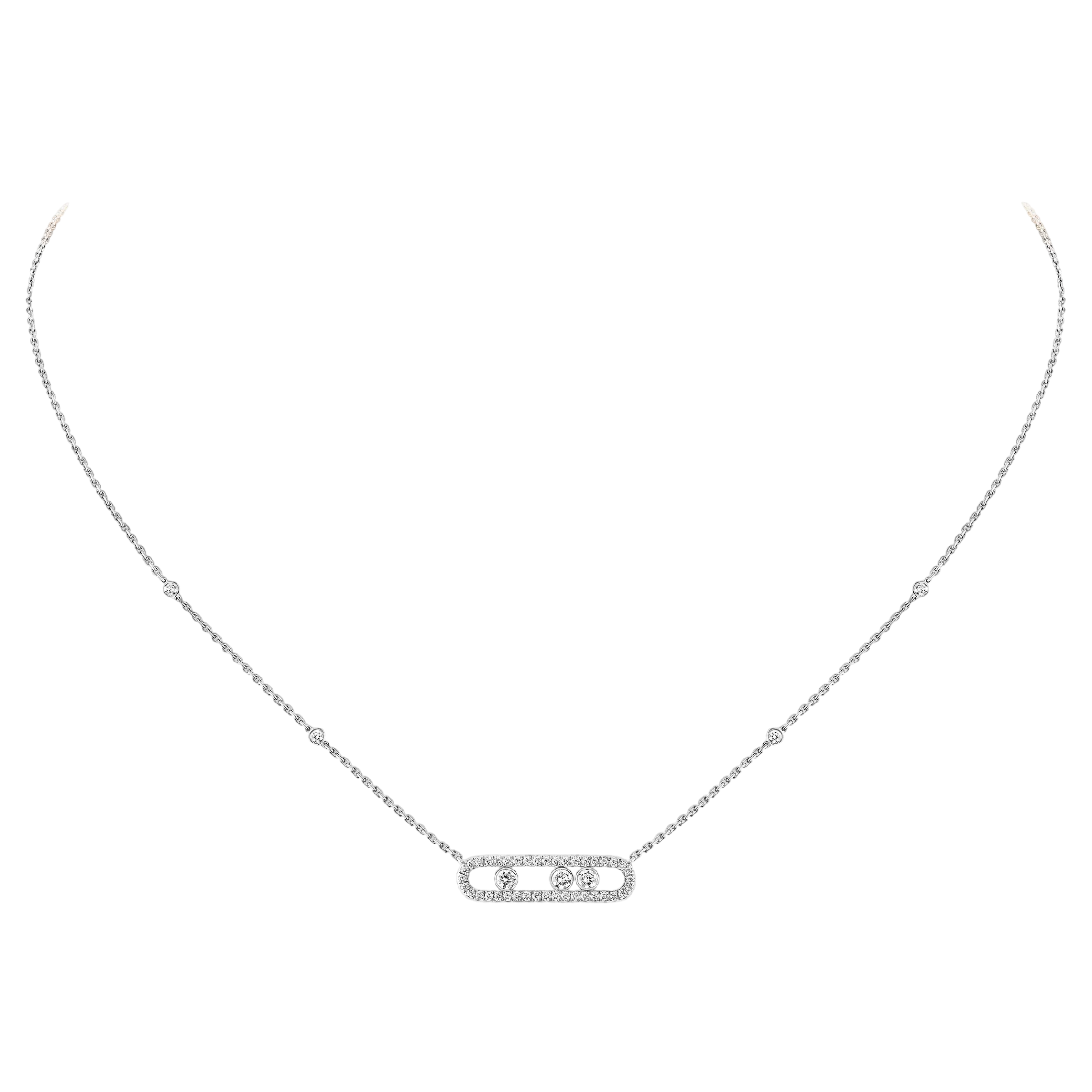 White gold diamond pavé necklace Baby Move White gold diamond pavé necklace Baby Move
