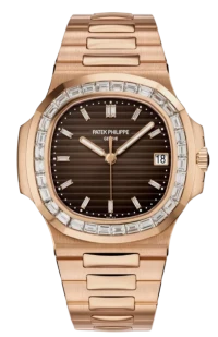 Patek Philippe Custom Nautilus Rose Gold Brown Diamonds Dial 40mm Diamonds Bezel Patek Philippe Custom Nautilus Rose Gold Brown Diamonds Dial 40mm Diamonds Bezel