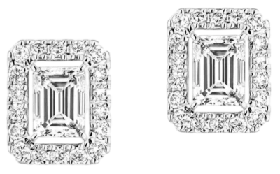 Joy emerald-cut diamond earrings, small Joy emerald-cut diamond earrings, small