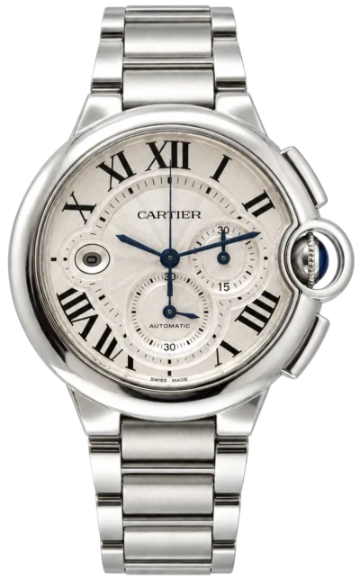 Часы Cartier Ballon Bleu Chronograph Steel 44 mm