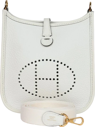 Hermes Evelyne TPM New White Clemence Gold Hardware Hermes Evelyne TPM New White Clemence Gold Hardware