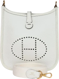Hermes Evelyne TPM New White Clemence Gold Hardware Hermes Evelyne TPM New White Clemence Gold Hardware