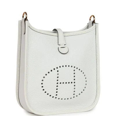 Hermes Evelyne TPM New White Clemence Gold Hardware Hermes Evelyne TPM New White Clemence Gold Hardware