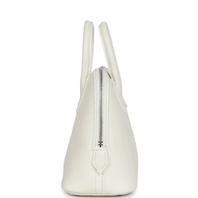 Hermes 1923 Bolide Mini White Evercolor Palladium Hardware