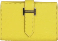 Hermes Bearn Mini Wallet Lime Chevre Mysore Palladium Hardware Hermes Bearn Mini Wallet Lime Chevre Mysore Palladium Hardware