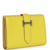 Hermes Bearn Mini Wallet Lime Chevre Mysore Palladium Hardware Hermes Bearn Mini Wallet Lime Chevre Mysore Palladium Hardware