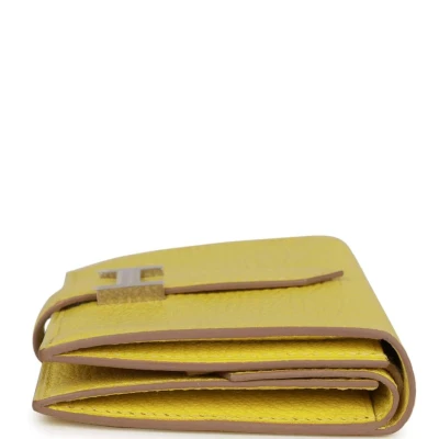 Hermes Bearn Mini Wallet Lime Chevre Mysore Palladium Hardware Hermes Bearn Mini Wallet Lime Chevre Mysore Palladium Hardware