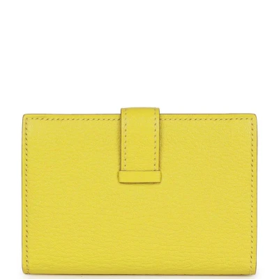 Hermes Bearn Mini Wallet Lime Chevre Mysore Palladium Hardware Hermes Bearn Mini Wallet Lime Chevre Mysore Palladium Hardware