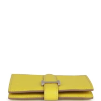 Hermes Bearn Mini Wallet Lime Chevre Mysore Palladium Hardware Hermes Bearn Mini Wallet Lime Chevre Mysore Palladium Hardware
