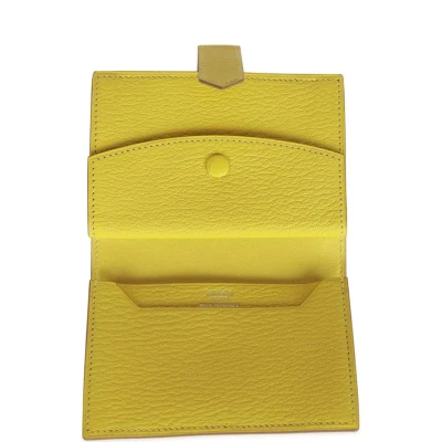 Hermes Bearn Mini Wallet Lime Chevre Mysore Palladium Hardware Hermes Bearn Mini Wallet Lime Chevre Mysore Palladium Hardware