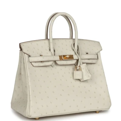 Hermes Birkin 25 Beton Ostrich Gold Hardware Hermes Birkin 25 Beton Ostrich Gold Hardware