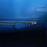 Hermes Birkin 25 Bleu Bill Toile H and Bleu France Swift Palladium Hardware Hermes Birkin 25 Bleu Bill Toile H and Bleu France Swift Palladium Hardware