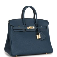 Hermes Birkin 25 Bleu De Prusse Togo Gold Hardware Hermes Birkin 25 Bleu De Prusse Togo Gold Hardware
